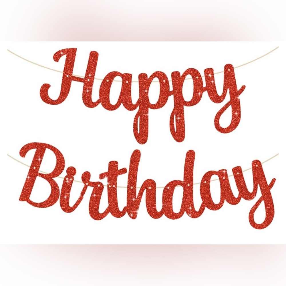 Red Happy Birthday Banner, redd, happy birthday plates and napkins kit,10Feet
